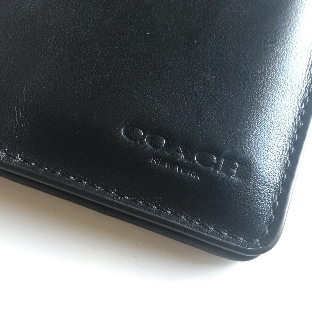 Coach Black Leather Bifold ID Wallet - Picture 5 of 7